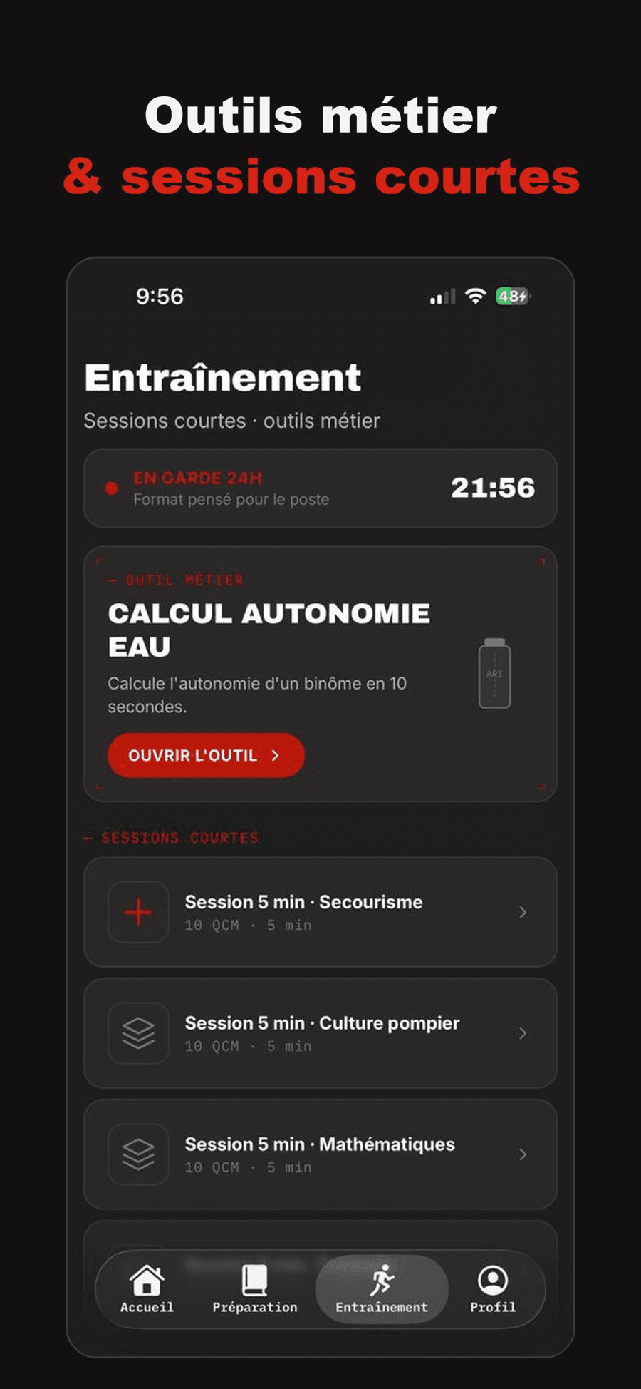 L’onglet Entraînement : outil d’autonomie et sessions de cinq minutes