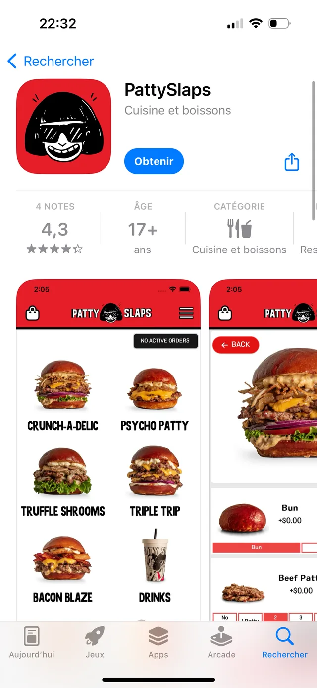 Fiche App Store de l'application PattySlaps